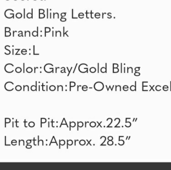 Victoria Secret | PINK V-Neck Bling T-Shirt L - Picture 4 of 6